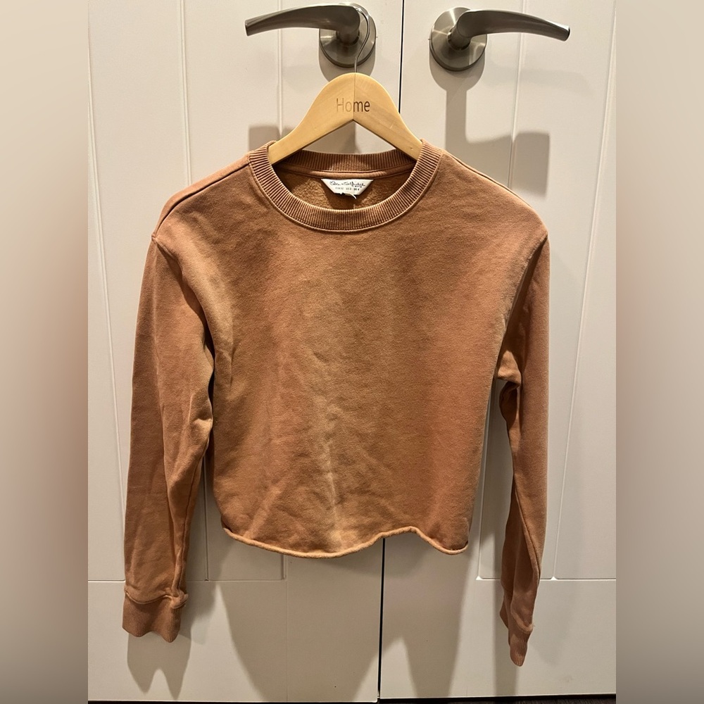 Miss Selfridge Camel Cropped Sweatshirt